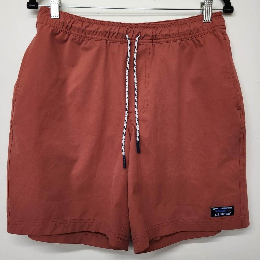 LL Bean Swim Trucks Mens Medium Burnt Orange Lined Vacation Summer Pool
